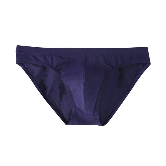 USNSM Men's Ice Silk Ultra-Thin Bikini Swim Briefs Underwear Swimwear Soft Comfortable Breathable Thong Underwear Dark Blue L