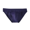 thumbnail image 1 of USNSM Men's Ice Silk Ultra-Thin Bikini Swim Briefs Underwear Swimwear Soft Comfortable Breathable Thong Underwear Dark Blue M, 1 of 5
