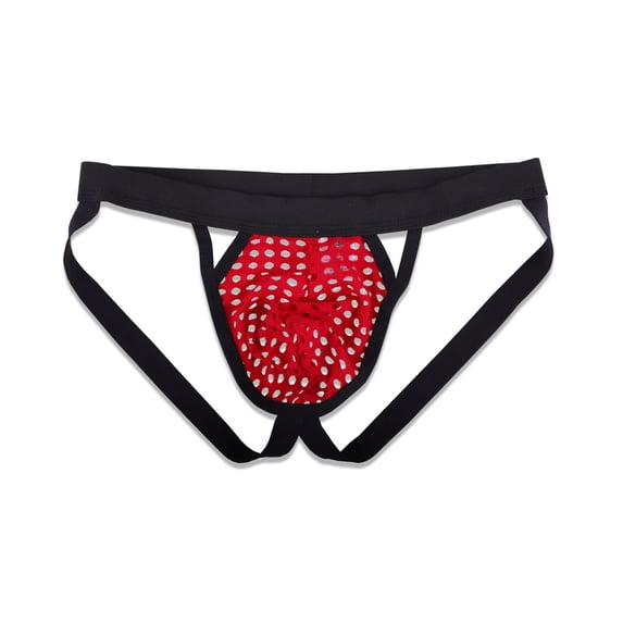 USNSM Men's Jockstrap Mesh Underwear Fashion Thongs Fishnet Wide Belt Athletic Supporter Sport Jockstrap Underwear Red L