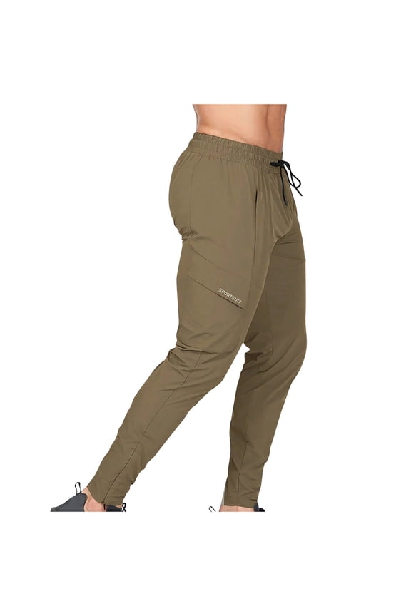 Men's Lightweight Jogger Pants Workout Gym Running Pants Tapered Drawstring Athletic Pants Casual Jogging Sweatpants Yellow XXL