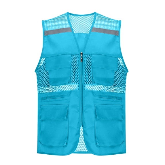 USNSM Men's Lightweight Softshell Vest Jacket Windproof Sleeveless Jacket for Travel Hiking Running Sports Blue XXL