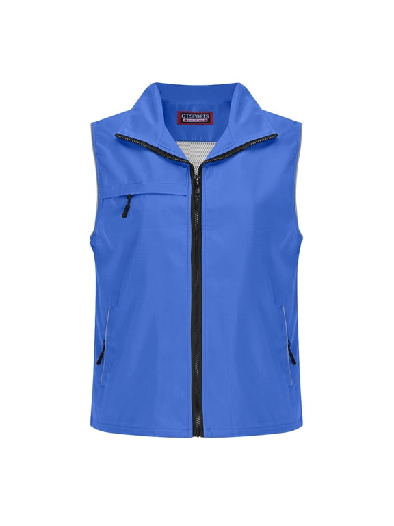 Men's Lightweight Softshell Vest Jacket Windproof Sleeveless Jacket for Travel Hiking Running Sports Blue XXL