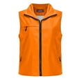 thumbnail image 1 of USNSM Men's Lightweight Softshell Vest Jacket Windproof Sleeveless Jacket for Travel Hiking Running Sports Orange XL, 1 of 4