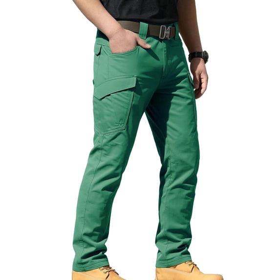 USNSM Men's Lightweight Work Pants, Water Resistant Hiking Cargo Pants with Multiple Pockets Full Length Pant for Outdoor Green XXL