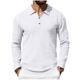 thumbnail image 1 of USNSM Men's Linen Shirts Long Sleeve Yoga Tops Casual Fashion Solid Color Half Button Open Summer Hippie Beach T-Shirts White M, 1 of 9