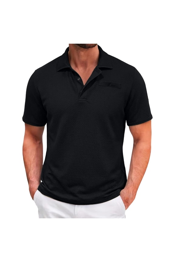 Men's Linen Short Sleeve Shirt Outdoor T-shirt Relaxed Fit Breathable Summer Tops Casual Lightweight Button Down with Pocket Black XL