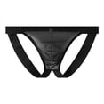 thumbnail image 1 of USNSM Men's Low Waist Underwear Briefs Ice Silk Mesh Thongs Butt-Lifting, U-Convex Pouch, Seamless Underwear Orange XXL, 1 of 3