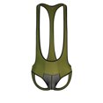 thumbnail image 1 of USNSM Men's Mesh One Piece Leotard Bodysuit Thong Stretch Wrestling Singlet Jumpsuit G-String Jockstrap Green L, 1 of 9