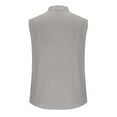 thumbnail image 1 of USNSM Men's New Casual Fashion Loose Button Pocket Sleeveless Standing Collar Shirt Vest Standing Collar Tank Top Gray XXXL, 1 of 4