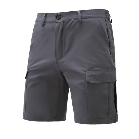 USNSM Men's Outdoor Casual Shorts, Hiking Shorts Quick Dry Comfortable UPF 50+,Multi Pockets, Shorts for Men 10.5" Inseam Shorts Gray L