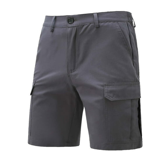 USNSM Men's Outdoor Casual Shorts, Hiking Shorts Quick Dry Comfortable UPF 50+,Multi Pockets, Shorts for Men 10.5" Inseam Shorts Gray S
