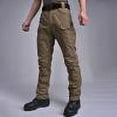 thumbnail image 1 of USNSM Men's Overalls Outdoor Multi-pocket Pants Water Resistant Ripstop Cargo Pants Outdoor Lightweight Work Hiking Pants Brown L, 1 of 3