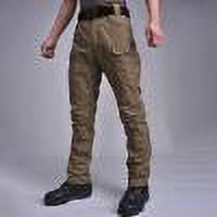 USNSM Men's Overalls Outdoor Multi-pocket Pants Water Resistant Ripstop Cargo Pants Outdoor Lightweight Work Hiking Pants Brown S