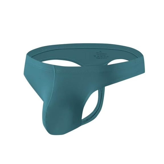 USNSM Men's Plus Size Fashion Solid Color Quick Dry Breathable Ice Silk Soft Comfortable Triangle Pants Thong Underwear Blue M