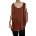 thumbnail image 1 of USNSM Men's Plus Size Scoop Neck Tank Tops Oversized Summer Casual Sleeveless Shirts Solid Color Loose Fit Tee Brown XXXL, 1 of 6