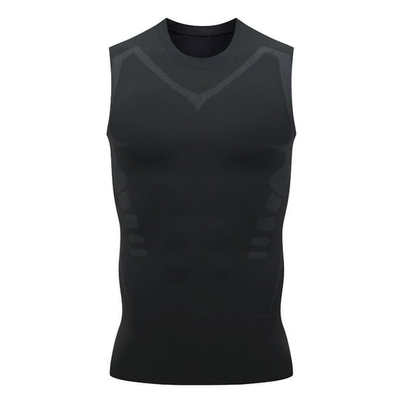 USNSM Men's Plus Size Sleeveless Compression Shirt Athletic Workout Gym Undershirt Quick Dry Breathable Tank Tops Black XXXXL