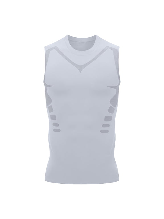 Men's Plus Size Sleeveless Compression Shirt Athletic Workout Gym Undershirt Quick Dry Breathable Tank Tops White XL