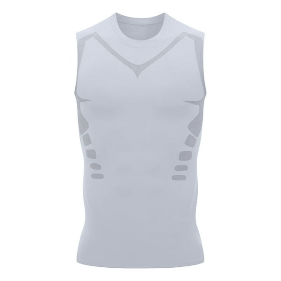 USNSM Men's Plus Size Sleeveless Compression Shirt Athletic Workout Gym Undershirt Quick Dry Breathable Tank Tops White XXXXL