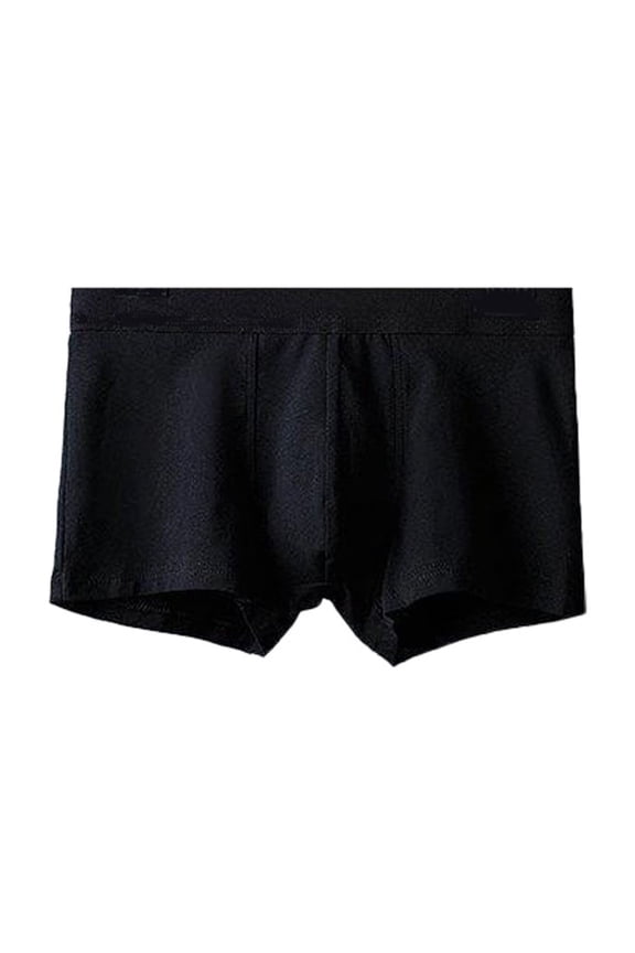 Men's Plus Size Underwear Casual Colorblocking Elastic Waist Breathable Home Boxer Briefs Black XL