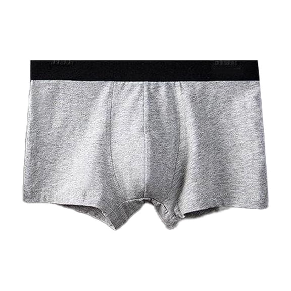 USNSM Men's Plus Size Underwear Casual Colorblocking Elastic Waist Breathable Home Boxer Briefs Gray XL