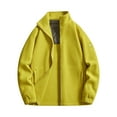 thumbnail image 1 of USNSM Men's Puffer Jacket Thickened Winter Coat, Solid Color Zip Up Thermal Insulation Warm Stand Collar Jacket Coats Outwear Yellow XXXXL, 1 of 8