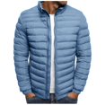 thumbnail image 1 of USNSM Men's Puffer Jacket Winter Quilted Puffy Jackets Lightweight Warm Winter Coats Water-Resistant Windproof Insulated Coats Blue XS, 1 of 6