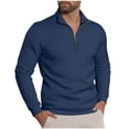 thumbnail image 1 of USNSM Men's Quarter Zip Pullover Lightweight Mock Neck Sweater Long Sleeve Warm Fall Winter Pullover Sweaters Blue M, 1 of 6