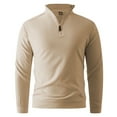 thumbnail image 1 of USNSM Men's Quarter Zip Up Sweaters Slim Fit Lightweight Mock Neck Pullover Casual Fashion Solid Color Sweaters Beige S, 1 of 9