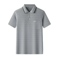 USNSM Men's Quick-Dry Active Shirts Short Sleeve Performance for Golf Tennis Daily Casual Collared T-Shirt with Pocket Gray XXL