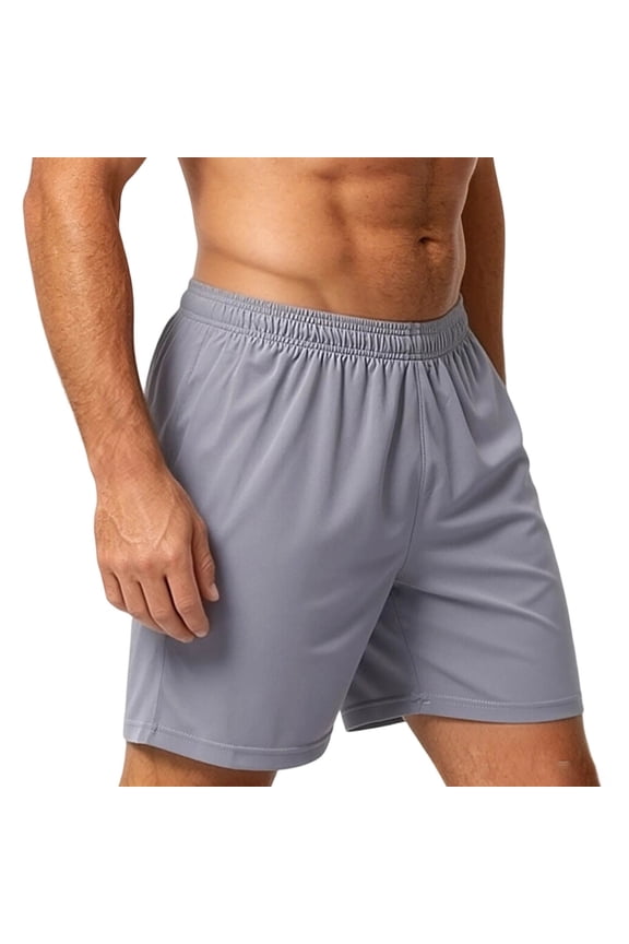 Men's Quick Dry Athletic Basketball Shorts Without Pockets Breathable Running Workout Training Active Shorts Gray L