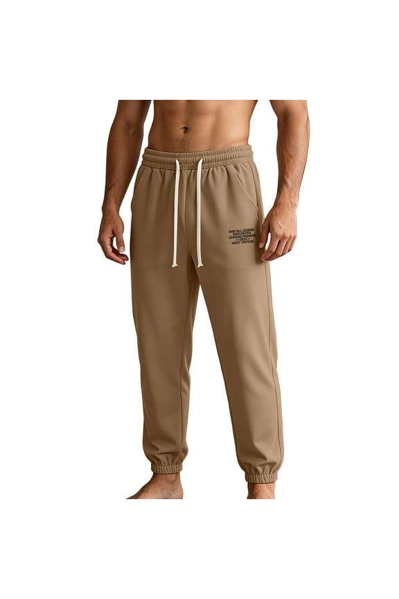 Men's Quick Dry Sweatpants Lightweight Breathable Tapered Joggers Workout Running Summer Casual Sweat Pants with Pockets Brown XXXL