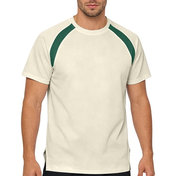 USNSM Men's Raglan Mesh T Shirt Quick Dry Short Sleeve Crew Neck Tops Summer Breathable Tee Workout Gym Running Training Activewear Green XS