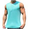 thumbnail image 1 of USNSM Men's Round Neck Tank Tops Quick Dry Lightweight Breathable Pullover Sports Sleeveless Workout T Shirt Muscle Gym Fitness Tee Blue XXL, 1 of 6