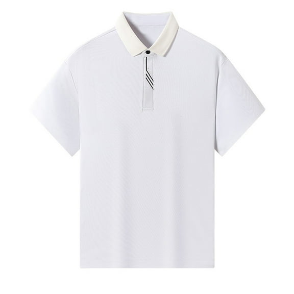 USNSM Men's Short Sleeve Button Down Shirts Casual Blending Beach Shirt Solid Color Turndown Collar Classic Fit Summer Tops White M