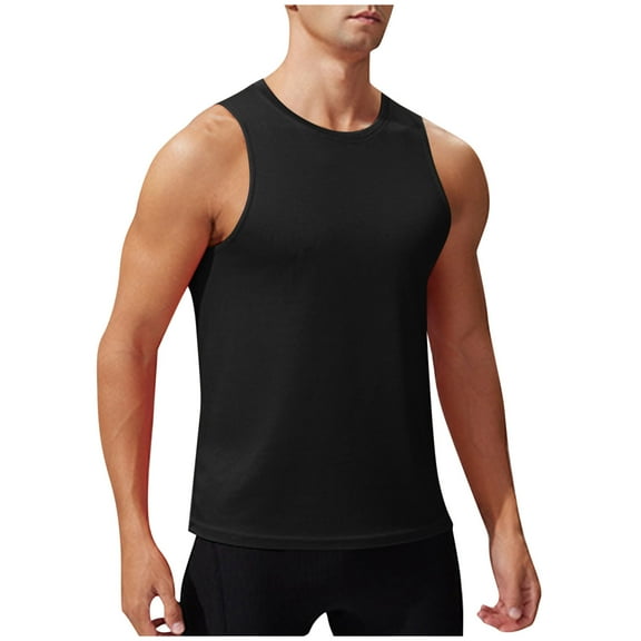 USNSM Men's Sleeveless Shirts Breathable Comfortable Gym Workout Running Quick Dry Tank Top Beach Swim Muscle Athletic Shirt Black S