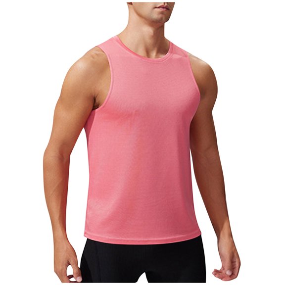 USNSM Men's Sleeveless Shirts Breathable Comfortable Gym Workout Running Quick Dry Tank Top Beach Swim Muscle Athletic Shirt Red XXL