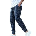 thumbnail image 1 of USNSM Men's Slim Fit Stretch Plaid Dress Pants with Pockets Checks Pattern Chino Trousers Fashion Casual Elasticity Drawstring Pant Navy M, 1 of 4