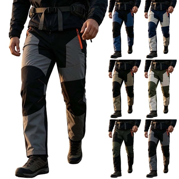 USNSM Men's Snow Ski Hiking Pants Waterproof Winter Fleece Lined Pants Elastic Waistband Outdoor Climb Pocket Pants Gray XXXL
