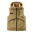 thumbnail image 1 of USNSM Men's Softshell Vest Windproof Lightweight Hooded Vest Outerwear with Zipper Pockets, Sleeveless Jacket for Sports Yellow XXXL, 1 of 4