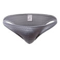 thumbnail image 1 of USNSM Men's Solid Color Ice Silk Underwear Low Waist Briefs Thong Soft Comfortable Breathable G-String Underpants Briefs Gray XXL, 1 of 2