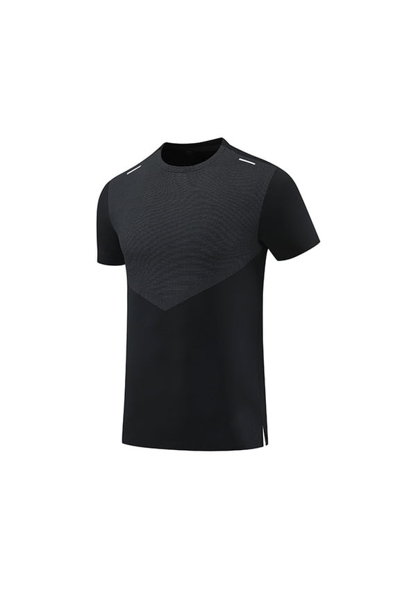Men's Solid Color Short Sleeve UPF 50+ T-Shirt Quick Dry Rash Guard Athletic Running Swim Top Tee Performance Water Shirts Black XXL