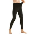 thumbnail image 1 of USNSM Men's Solid Color Thermal Double Sided Brushed Fleece Base Layer Slim Warm Leggings Cold Weather Pants Black XXXXL, 1 of 9