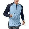 thumbnail image 1 of USNSM Men's Sports Fitness Shirt Long Sleeve Performance Quarter Zip Pullover Quick Dry Golf Workout Athletic Shirts UPF 50+ Blue XXXXL, 1 of 8