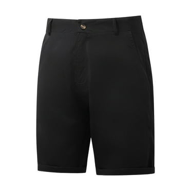 USNSM Men's Stretch Golf Shorts 7 Inch Inseam Dress Casual Quick Dry Elastic Waist Lightweight Flat Front Work Chino Shorts Black XXXL