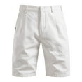 thumbnail image 1 of USNSM Men's Stretch Golf Shorts 7 Inch Inseam Dress Casual Quick Dry Elastic Waist Lightweight Flat Front Work Chino Shorts White XL, 1 of 3