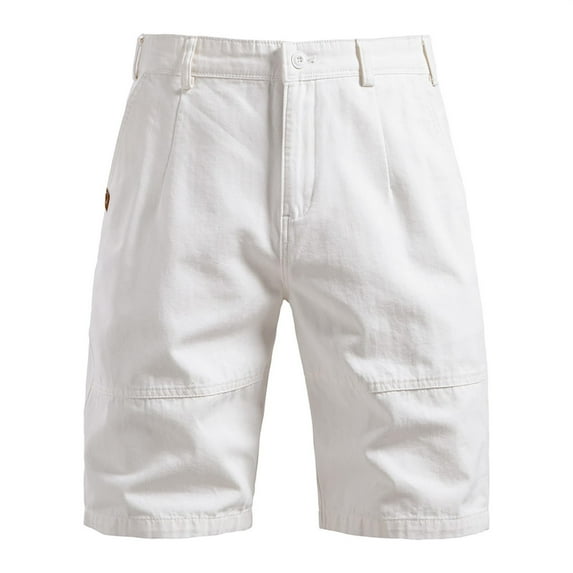 USNSM Men's Stretch Golf Shorts 7 Inch Inseam Dress Casual Quick Dry Elastic Waist Lightweight Flat Front Work Chino Shorts White XL