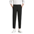 thumbnail image 1 of USNSM Men's Suit Pants Slim Fit Dress Pants for Men Daily Commuting Straight Leg Trousers Vintage Lightweight Casual Pants Black XXL, 1 of 5