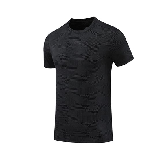 USNSM Men's Summer Solid Color Short Sleeve T-Shirt Quick Dry Lightweight Outdoor Sports Ice Breathable Athletic Running Top Shirts Black L