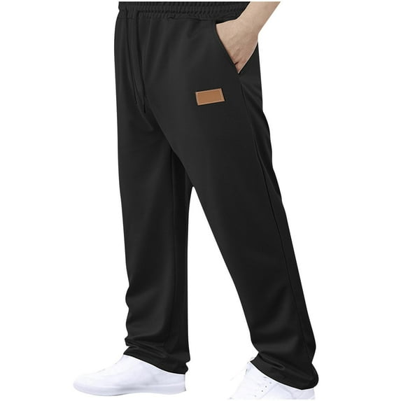 USNSM Men's Summer Thin Athletic Sweatpants Active Workout Jogger Pants with Pockets Tapered Drawstring Gym Running Track Pants Black XXXL
