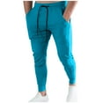 thumbnail image 1 of USNSM Men's Sweatpants Casual Workout Slim Fit Drawstring Elastic Waist Joggers Full Length Pants with Pockets Sky Blue M, 1 of 8